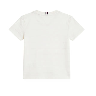 Tommy Hilfiger T-shirt Avorio Con Righe Jacquard KB0KB10644-Z00 Per Neonato
