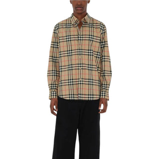 Burberry Camicia In Popeline Con Motivo Vintage Check 8070577