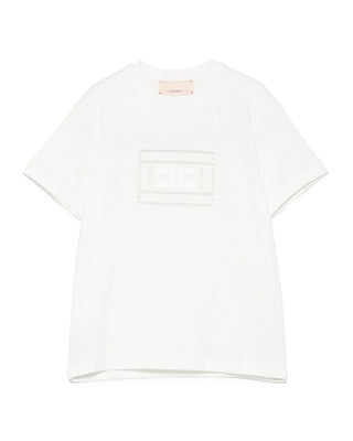 Elisabetta Franchi T-shirt girocollo con logo EFTS228