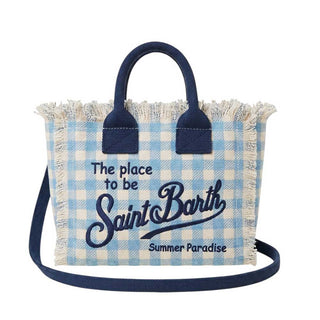Mc2 Saint Barth Borsa Vanity Mini In Canvas Con Fantasia Vichy VAMI001/07504L