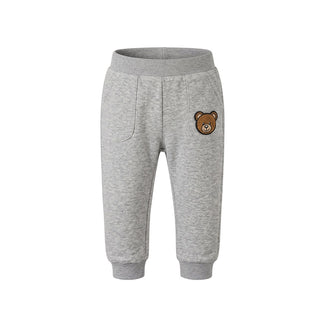 Moschino Tuta Sportiva Grigia In Cotone Per Neonato MUK03W