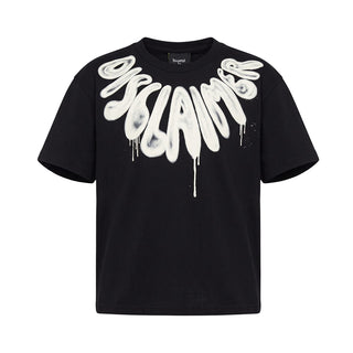 Disclaimer T-shirt Nera A Maniche Corte Con Stampa 26IDK59183N Per Bambini
