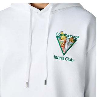 Casa Blanca Felpa Bianca Con Cappuccio Tennis Club Triangle M-PF26-JTP-292-01 Per Uomo