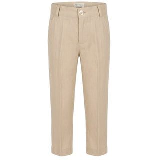 J.o Milano Pantaloni Beige In Lino Per Bambino 674E2J