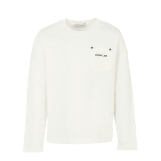 Moncler T-shirt in jersey a maniche lunghe con logo K29548D00003