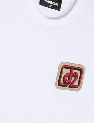 Dsquared2 T-shirt girocollo con logo applicato DQ1979-D0A3Z