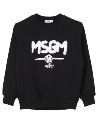 Msgm Felpa nera con logo frontale F4MSJBSW088