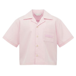 Palm Angels Camicia Rosa In Popeline Con Logo PGGG001S26FAB002/042