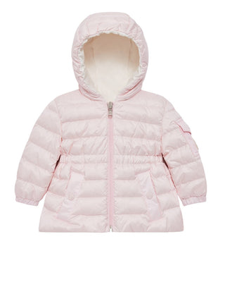 Moncler Giubbino rosa Dalles con cappuccio e logo J19511A00001