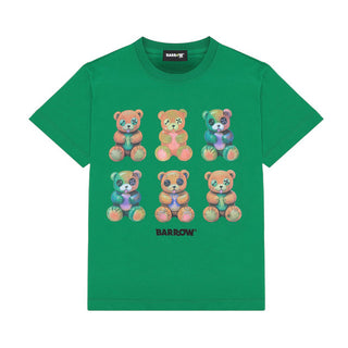 Barrow T-shirt Girocollo Verde Con Teddy S6BKJUTH093-080
