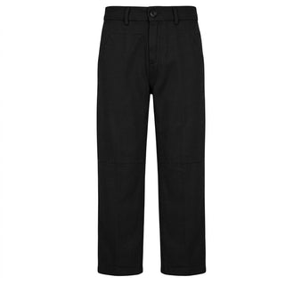 Emanuel Pris Pantaloni Neri A Gamba Dritta In Twill EPT6308-10RN Per Bambino