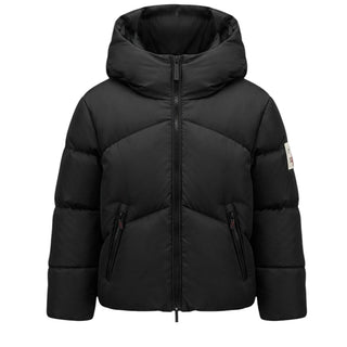After Label Piumino Nero Trapuntato Con Cappuccio 3441O00036/1 Per Bambina