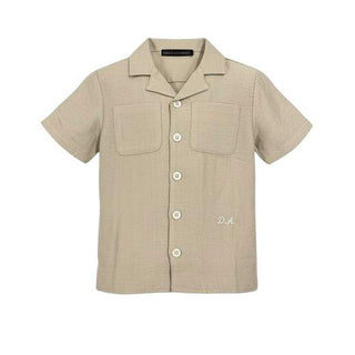 Daniele Alessandrini Camicia Beige A Maniche Corte Per Neonato 1296C00370BG