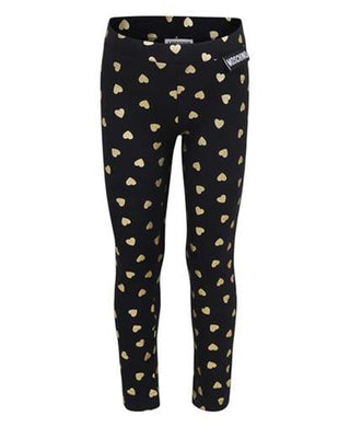 Moschino Leggings neri con stampa da bambina HDP066