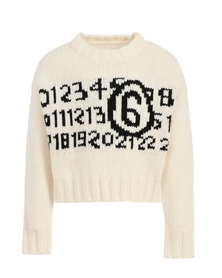 Maison Margiela Maglia in misto lana cropped M60882-MM06M