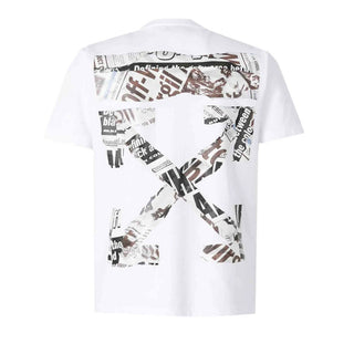 Off-White T-shirt bianca a maniche corte con logo OMAA027F25JER0050110