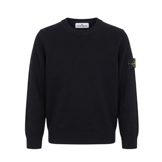 Stone Island Maglia Girocollo Nera In Misto Lana L2S165100002/V0029 Per Bambino