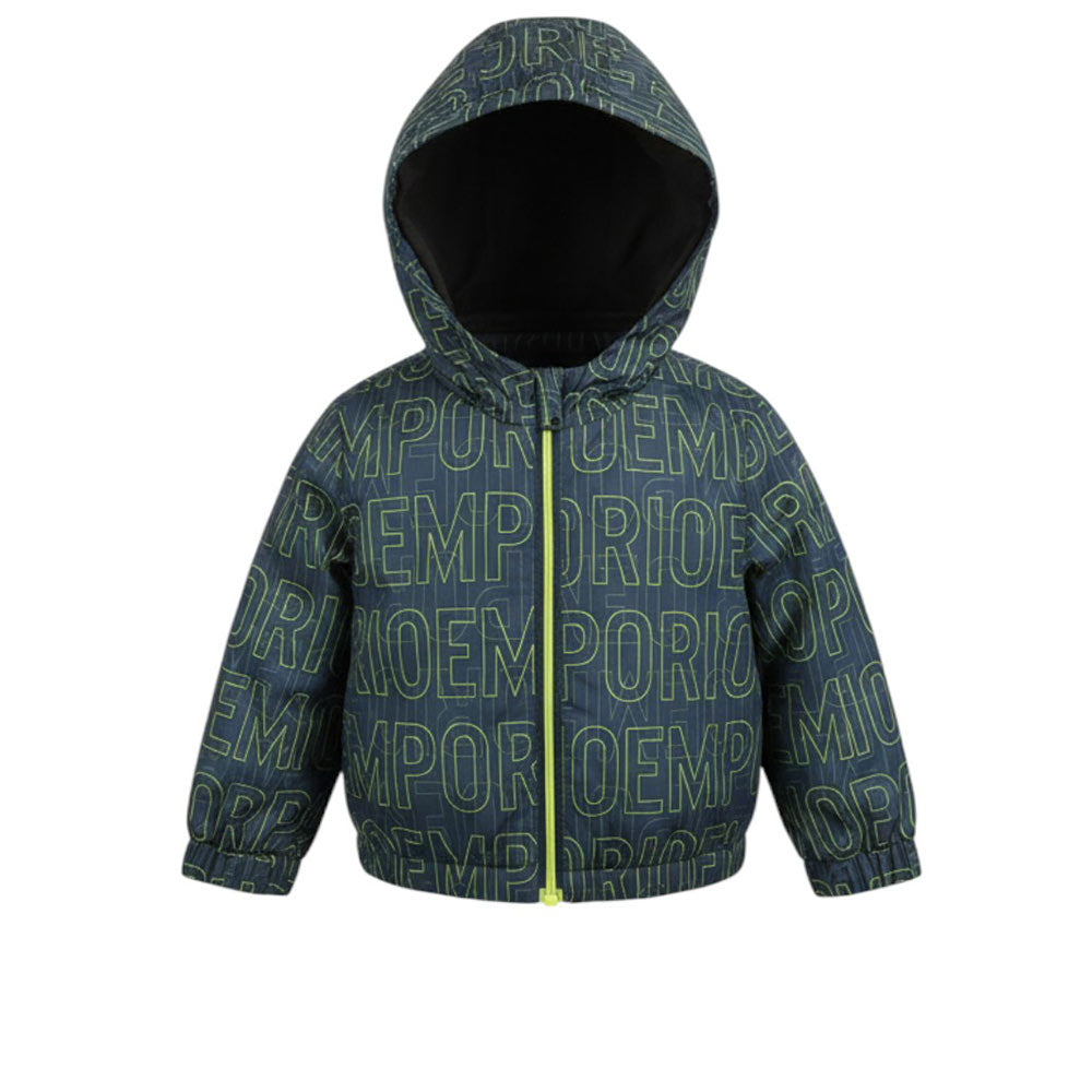 Armani Monogram Jacket 3HHB98-1NDZZ With Hood For Baby