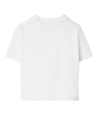 Burberry T-shirt bianca in jersey con orsetto Thomas 8112507