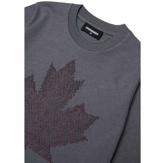 Dsquared2 T-shirt Girocollo Grigia Con Stampa DQ3434-D0AJ5-DQ913 Per Bambino