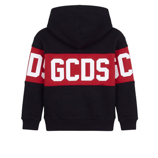 GCDS Felpa Nera Con Cappuccio E Logo GC0088/999R Per Neonati