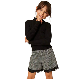 TWINSET Maglia Nera A Costine 262GJ3011N Per Bambina