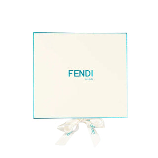 Fendi Tutina Azzurra In Cotone Con Cappellino E Bavaglino BUQ167-ST8-F19J4 Per Neonato