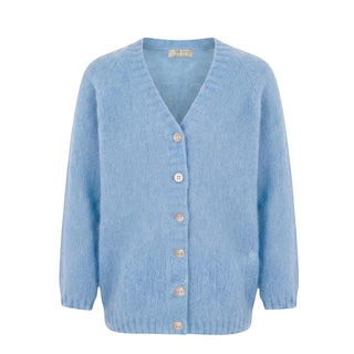 Il Gufo Cardigan Azzurro In Misto Mohair Per Bambina A23GF396EM431/464