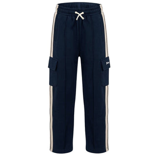 Palm Angels Pantaloni Cargo Blu Con Logo F6PAJBFP020/1528 Per Bambini