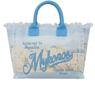 Mc2 Saint Barth Borsa Vanity In Canvas Con Stampa Mykonos VANI001/08438L