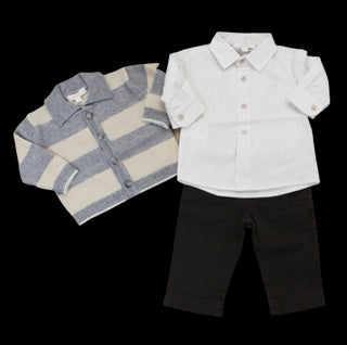 Aletta Completo Neonato mrv333949 3 Pezzi Con Cardigan