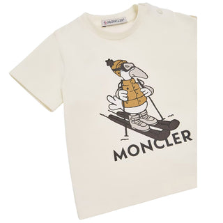 Moncler T-shirt Avorio Con Stampa L29518C00011-034 Per Neonato