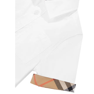 Burberry Camicia Bianca A Maniche Corte 8131846 Per Bambino