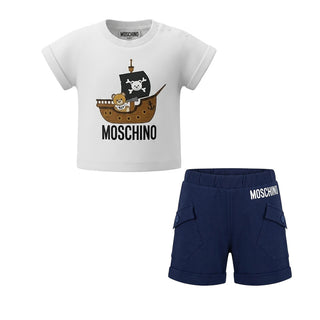 Moschino Completo Con T-Shirt E Bermuda Per Neonato MUG009-LBA08-84017