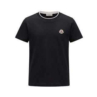 Moncler T-shirt Girocollo Nera Con Logo L29548C00008-999 Per Bambino