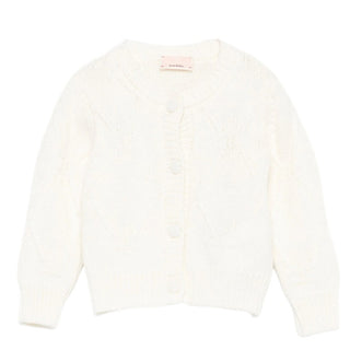 Elisabetta Franchi Cardigan avorio in misto lana EFMA175.C