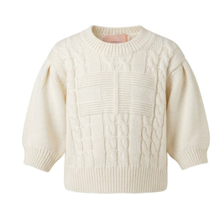 Elisabetta Franchi Maglia Avorio In Lana Per Bambina EFMA140.C