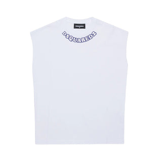 Dsquared2 Canotta Bianca In Jersey Con Logoo DQ3350-D00XM-DQ100