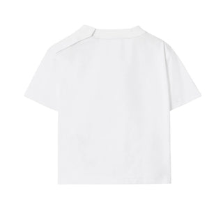 Burberry T-shirt Bianca A Maniche Corte Con Orsetto 8121198