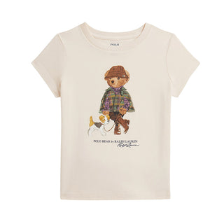 Polo Ralph Lauren T-shirt Avorio Con Polo Bear 312B26296001 Per Bambina