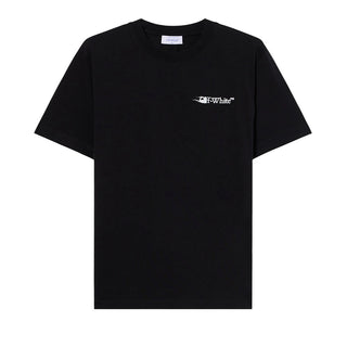 Off-White T-shirt nera in jersey con logo OMAA027F25JER0071001