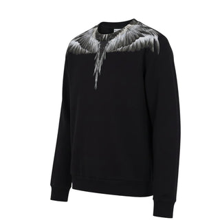 Marcelo Burlon Felpa Girocollo Nera Con Stampa Per Bambini CBBA001F22FLE0091009