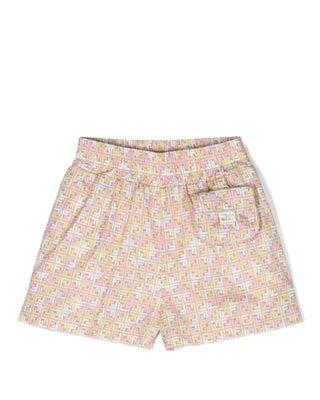 Fendi Shorts in popeline con logo FF multicolor JFF335-AQUK