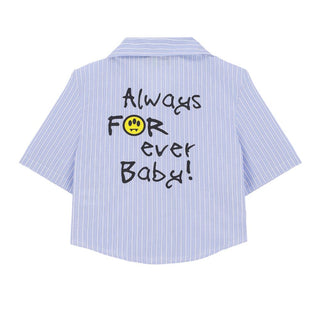 Barrow Camicia Cropped In Popeline A Righe S6BKJGSI119-140