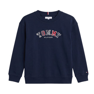 Tommy Hilfiger T-shirt Blu A Maniche Lunghe Con Logo KB0KB10651-C1GJ Per Bambino