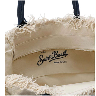 Mc2 Saint Barth Borsa Vanity In Canvas Panna Con Logo VANI001/02564L