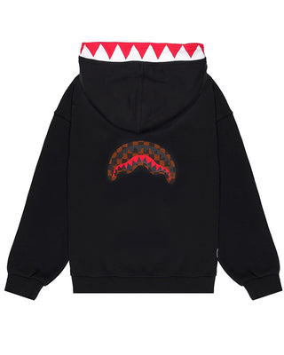 SPRAYGROUND Felpa nera in cotone con cappuccio e logo SPY1363GBLK