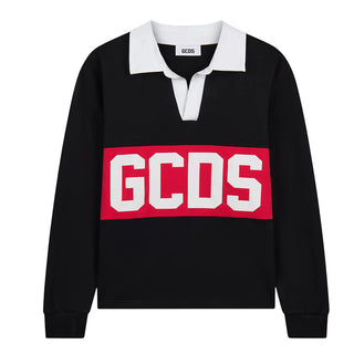 GCDS Felpa Polo Nera Con Logo Z0MLQD216F245/999R Per Uomo