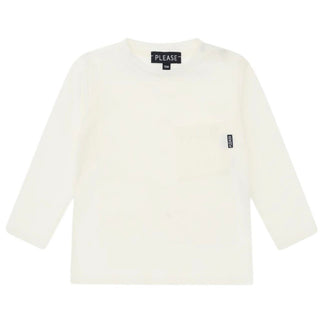 Please T-shirt in jersey a maniche lunghe da bambino ML44030B77J