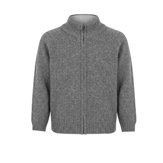 Il Gufo Cardigan Grigio In Lana Con Zip A23GF190EM220-01 Per Neonato